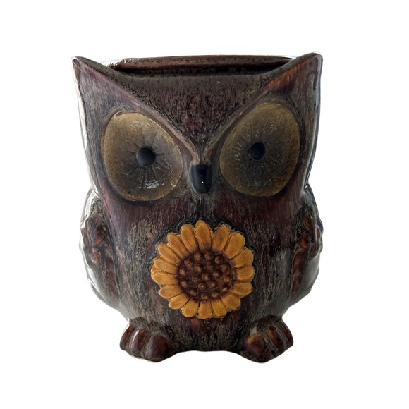 Intertek Vintage Owl Sunflower Candle Or Essential‎ Oil Wormer - Picture 1 of 8